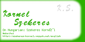 kornel szekeres business card